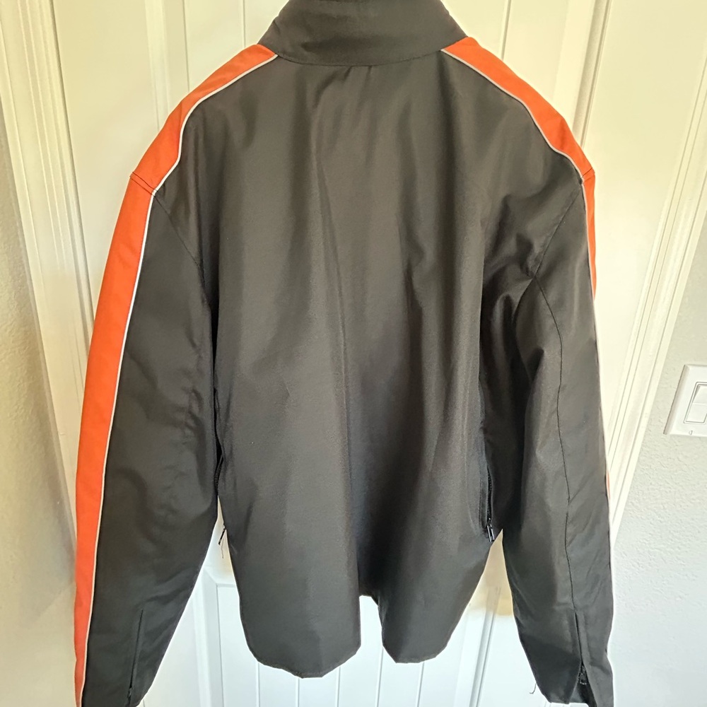 Men's Black and Orange Performance Jacket by Tory Burch